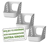 MeineHennen Legenester für Hühner in Grau- Basic Nest Mini- 3 Stück -...
