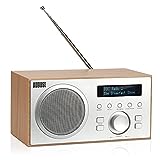 DAB+/FM Radio mit Bluetooth-August MB420-Digitales Küchenradio mit Holzgehäuse...