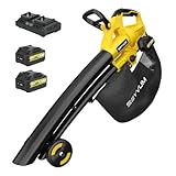 Laubsauger akku,40V Laubbläser Akku 2×4.0Ah mit Ladegerät,3-in-1-Laubbläser,...