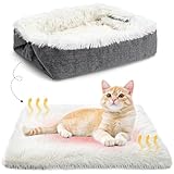 MAIYADUO Weiches Katzenbett Waschbar 42x36 cm Plüsch Haustierbett für Katzen...
