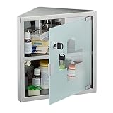 Relaxdays Medizinschrank, 2 Fächer, HxBxT: 30x30x17,5 cm, abschließbar,...