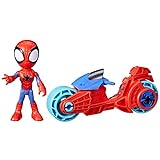 Hasbro Marvel Spidey and His Amazing Friends Spidey Figur mit Motorrad,...