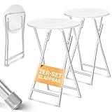 KESSER® Stehtisch 2er Set Bistrotisch mit PVC-Platte | Wetterbeständiger...