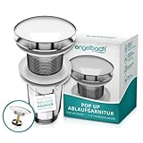 Engelbach® Universal Waschbecken Ablaufgarnitur - Pop up Ablaufventil mit und...