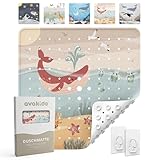avakido® Duschmatte rutschfest Kinder - 100% BPA frei Inklusive 2 Haken zum...