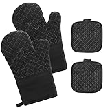 Ofenhandschuhe Topflappen Set Hitzebeständig rutschfeste: 4er Set 300°C...