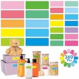 360 PCS ablösbare Etiketten, 14 Farben selbstklebende rechteckige Aufkleber...