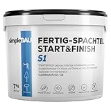 simpleBAU - Gebrauchsfertige Polymer-Spachtelmasse Weiß Start&Finish 7 KG,...