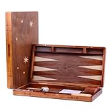 Syrace Holz eingelegtes Backgammon-Set, klassischer Strategie-Brettspielkoffer...