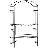 Outsunny Rosenbogen aus Metall Rankhilfe für Kletterpflanzen Gartenbogen mit...