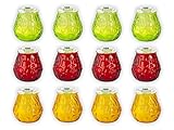 12 Stück Gartenkerzen Terrasse im Glas Outdoor-Partys Windlich Mix Farben