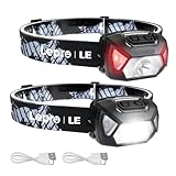 Lepro Stirnlampe LED Wiederaufladbar, 2000 Lux Superhell Kopflampe Stirnlampe...
