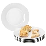 MamboCat Tommy 6er Set Kuchenteller I weiße Porzellan-Frühstücksteller für 6...