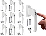 Stahlia Abschließbare Fenstergriffe Aluminium (10 Stück) Weiß ergonomisch...