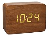 TFA Dostmann Design Funk-Wecker in Holz-Optik Clocco, 60.2549, Kunststoff, L 100...