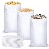 JABNOW 65 x 105 cm Polypropylen Sack 10 Stück Weiße Gewebesäcke, 50kg...