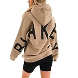 Hoodie Damen, Hoodie Damen Oversize Backprint Pullover Blakely Aufdruck Casual...