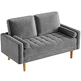 Vesgantti 2 Sitzer Sofa, Samt Kleines Couch mit 2 Wurfkissen, Modern 2er...