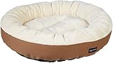 Amazon Basics Rundes Haustierbett für Hunde und Katzen - Creme/Braun, L 51 x B...