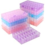 JIEHIN 10 Stück 24 Fächer Aufbewahrungsbox, Bunte Plastik Perlen...