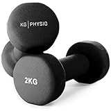 KG Physio Hantelset mit A3-Übungsposter - Neopren Kurzhanteln 2er Set - Fitness...