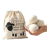 Provance 4er Set XXL Trocknerbälle aus 100% Schafwolle | Spart Energie & Zeit,...