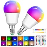 Liuyife 2 Stück 5W(Ersatz 40W) G45 Dimmbare Mehrfarbige Edison LED Lampe Mit...