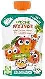 FRECHE FREUNDE Bio Quetschie Multi Apfel, Mango, Pfirsich, Maracuja mit Karotte...