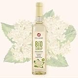 Höllinger Bio Holunderblüten Sirup - Vegan, 3x500ml Glas Flasche - florale...
