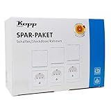 Kopp Paris Profipack 6x Schutzkontakt-Steckdosen, 4x Aus-Wechselschalter, 5x...