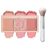 EONFAVE Matte Blush Puder, 3 In 1 Rouge Palette, Face Rouge und Brush Make Up...