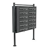 Wiltec 12er Briefkastenanlage Anthrazit 898 x 270 x 1500 mm, Standbriefkasten...