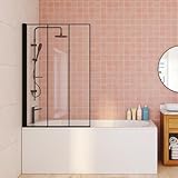 IDMarket - Badewannenabtrennung, Duschkabine, 1 Klappe, 70 x 120 cm, Siebdruck,...