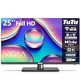 TuTu Smart TV 25 Zoll (64 cm), Full HD Fernseher mit WLAN, Triple Tuner...