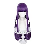 Anime Farn Cosplay Perücke für Sousou no Frieren, lange lila Haarperücken mit...