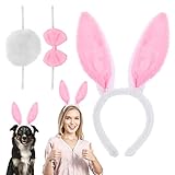 WLLHYF 3 Stück Ostern Hasenohren Set Ohren Stirnband Häschen Kostüm...