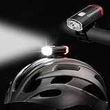 Senticam Fahrrad Helm Licht, USB wiederaufladbare Dual Front und Rear Fahrrad...