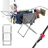 KADAX Wäscheständer mit 18m Trockenfläche Anthrazit mit Rollen &...