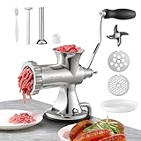 VEVOR Manuelle Fleischwolf Hand Fleischwolf 304 Edelstahl, 5 & 8 mm...