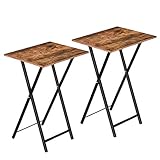 HOOBRO Beistelltisch Klappbar, Kleiner tabletttisch, TV Tray 2er Set, klapptisch...