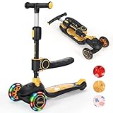 BremToy Kinderroller mit Sitz, Kinder Roller mit Stufenlos Verstellbarer Lenker,...