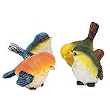 Nikou Vogel Dekoration, 4 Stück Harz Vogel Tierfigur, Niedlich Außen Innen...