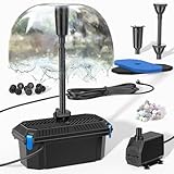 Biling Teichfilter Komplettset mit Pumpe 2500 l/h Teichpumpe für Außen...