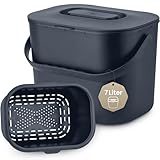 Black Sweden Home Biomülleimer Küche - 7L - Design Komposteimer mit Sieb -...