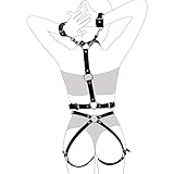 WOPOLIUE Leder Harness Lingerie Bondageset Riemenbody Brustgurte Fetisch Erotik...