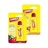 Carmex Flavor Lippenpflege - 2er Set - Kirsche und Mango Tube - der original medizinische Lippenbalsam – feuchtigkeitsspendend, schützend und beruhigend für trockene und rissige Lippen