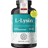 NATURE LOVE® L-Lysin - 365 vegane Kapseln - 1000mg L-Lysin HCL pro Tagesdosis -...