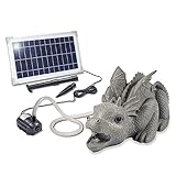 esotec Wasserspeier mit Solarpumpe Drache | Teichfigur Gartenfigur &...