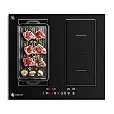 AMZCHEF Induktionskochfeld 60cm mit Zwei Flexzonen, 4 Zonen Induktionskochplatte...