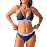 iSLASISIA Damen Bikini Set, Triangel, breites Unterbrustband, Bademode,...